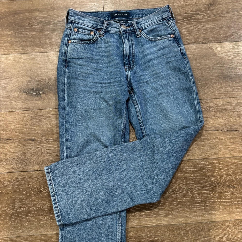 Aeropostale High Rise Baggy Blue Jeans